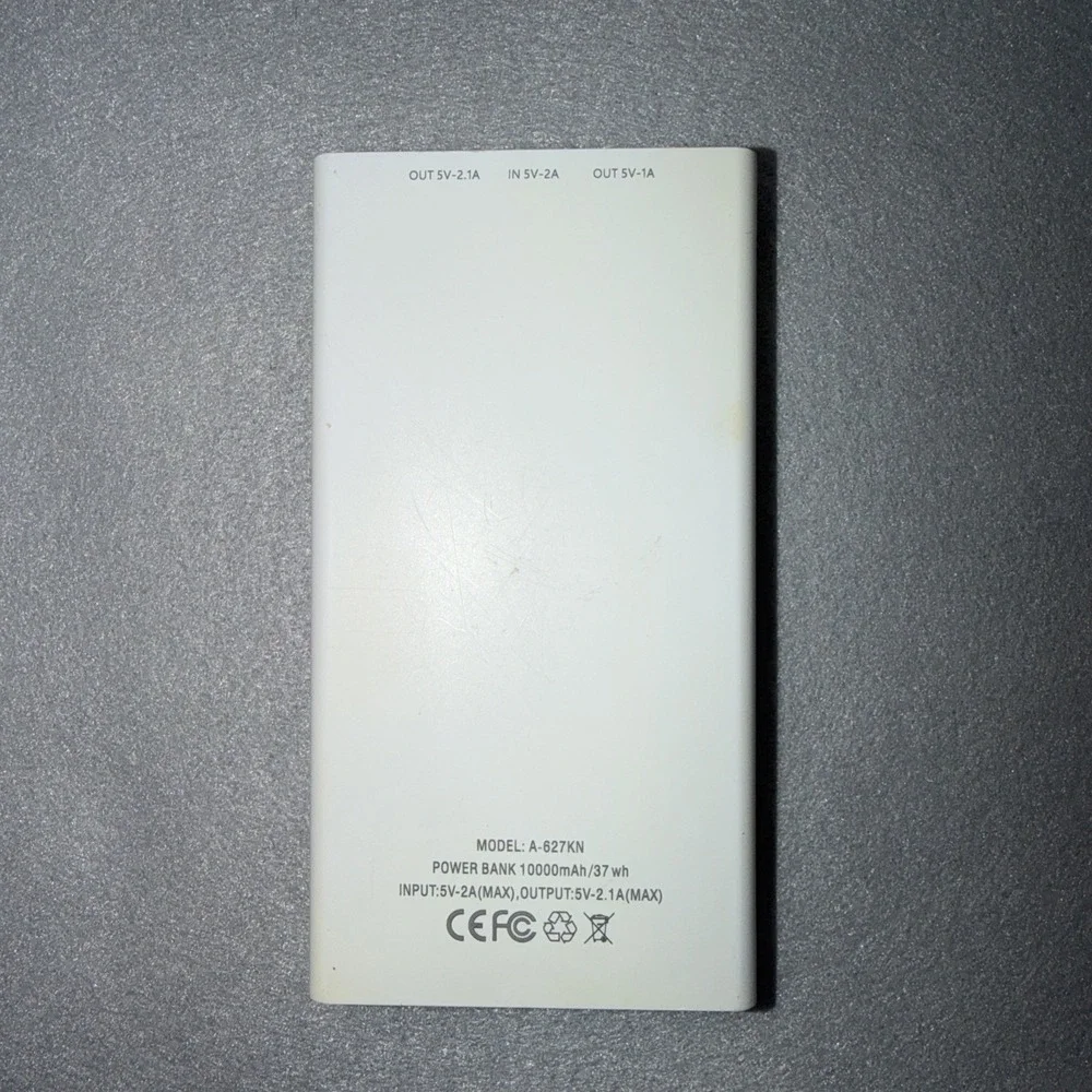 Metecsmart 10000mAh Power Bank Only ‎ – Model A-627KN – White - Pre Owned